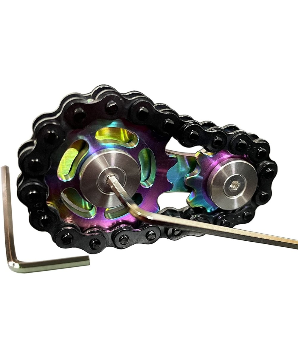 Stainless Steel Sprocket Fidgets Chain Fidget Cube Gears Linkage Bike Chain Novelty Fidget Block Kinetic Desk Toy Metal EDC F...