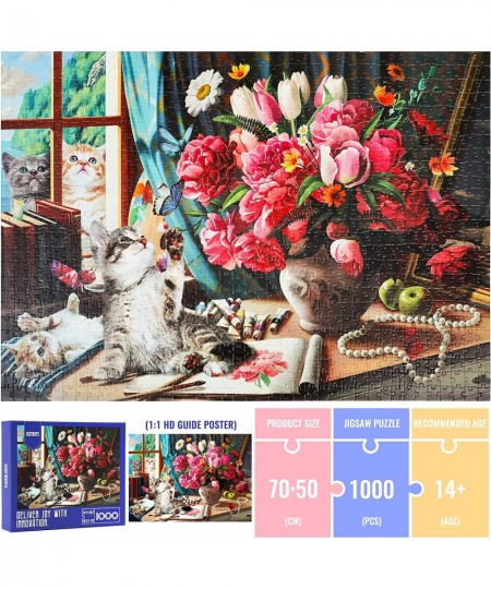 Kitten Jigsaw Puzzles 1000-Pieces: Fun Cats Animal Jigsaw Puzzles for Home Decoration 27.5" L X 19.7" W $19.07 - Jigsaw Puzzles