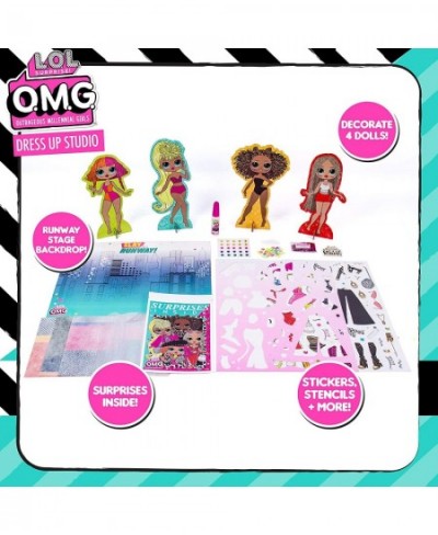 Dress Up Studio by Horizon Group USA Decorate 4 Dolls with Over 100 Accessories DIY Fashion Craft Kit Mix & Match Fabrics & P...