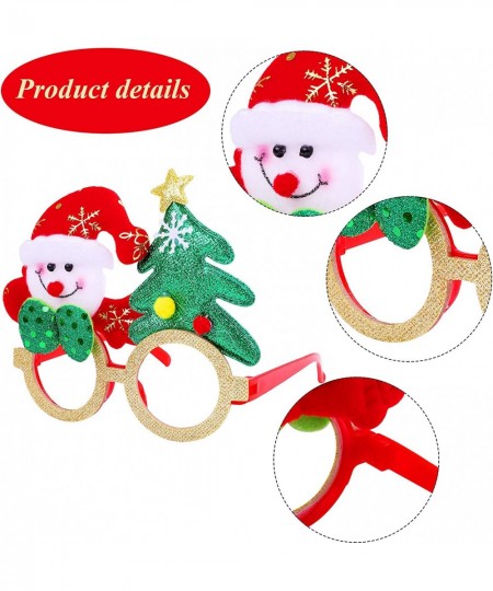 16 Pieces Christmas Party Glasses Frames Holiday Glitter Christmas Costume Eyeglasses Santa Snowman Glasses Christmas Party G...