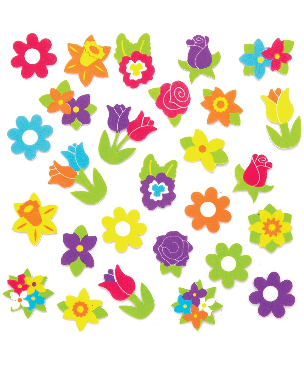 AT638 Spring Flower Foam Stickers - Pack of 120 Self-adhesives Perfect for Children to Decorate Collages and Crafts Ideal for...