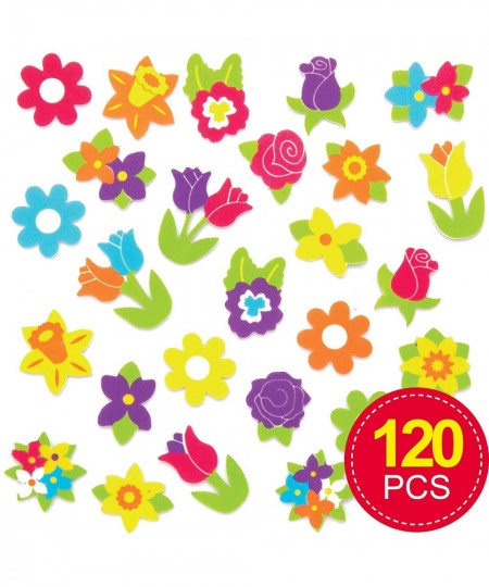 AT638 Spring Flower Foam Stickers - Pack of 120 Self-adhesives Perfect for Children to Decorate Collages and Crafts Ideal for...