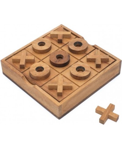 Wooden Tic Tac Toe Set - Wood XOXO Board Game (Naughts and Crosses) | Classic Family Table Game | Traditional Strategy Game f...