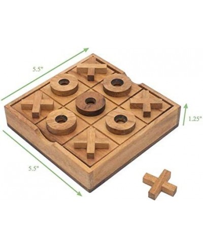 Wooden Tic Tac Toe Set - Wood XOXO Board Game (Naughts and Crosses) | Classic Family Table Game | Traditional Strategy Game f...