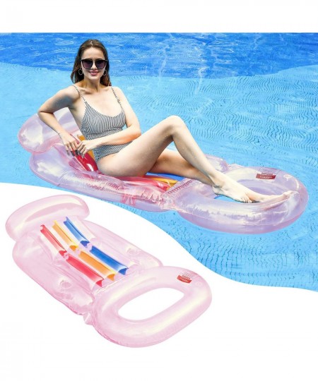 Pool Floats for Adults Inflatable 62" X 33" Pool Floats with Cup Holder Swimming Pool Lounger with Headrest Backrest & Footre...