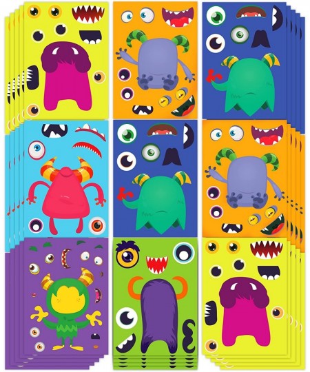 Halloween Stickers for Kids Halloween Party Games Stickers for Kids Monster Stickers 30PCS Make A Monster Stickers DIY Monste...