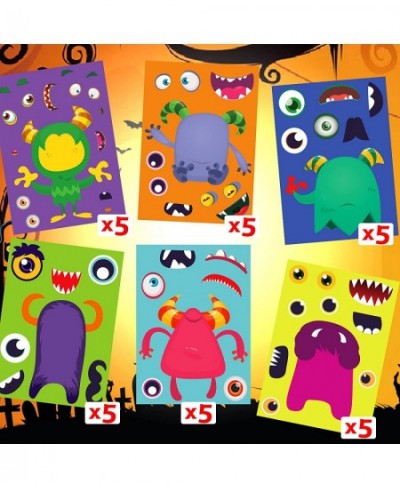 Halloween Stickers for Kids Halloween Party Games Stickers for Kids Monster Stickers 30PCS Make A Monster Stickers DIY Monste...