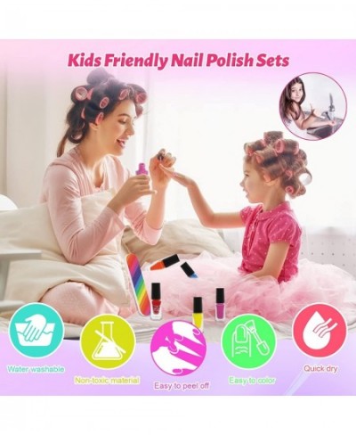 Kids Nail Polish Set for Girls 25pcs Non-Toxic Peel-Off Water-Based Nail Polish Glittery and Opaque Christmas Birthday Gifts ...