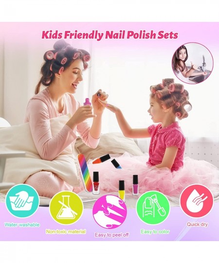 Kids Nail Polish Set for Girls 25pcs Non-Toxic Peel-Off Water-Based Nail Polish Glittery and Opaque Christmas Birthday Gifts ...