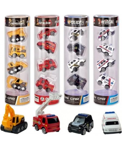 16 PCS Toy Cars Bulk Mini Diecast Vehicles Metal Play Trucks - Police Construction Ambulance Firetruck Toy Set Pack of Cars P...