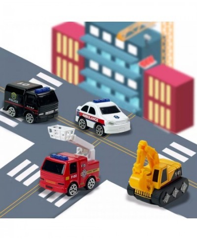 16 PCS Toy Cars Bulk Mini Diecast Vehicles Metal Play Trucks - Police Construction Ambulance Firetruck Toy Set Pack of Cars P...