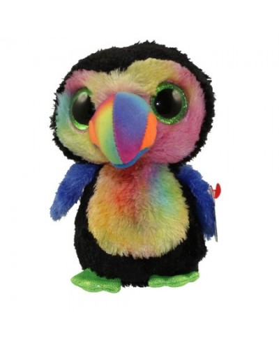 New Beanie Boos Cute BEAKS the colorful Toucan Plush Toys 6'' 15cm Plush Animals Big Eyes Eyed Stuffed Animal Soft Toys for K...