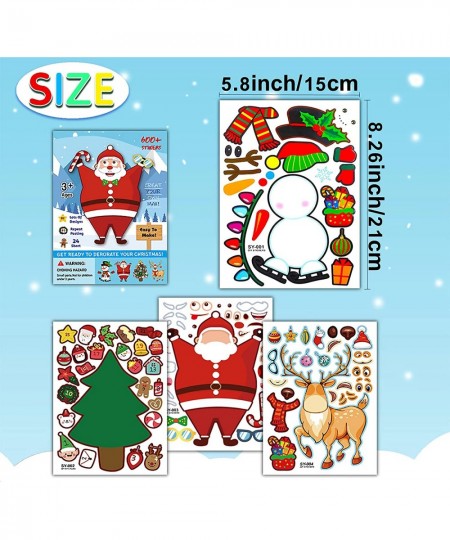 Christmas Stickers for Kids 24PCS Make Your Own Stickers Christmas Party Games Stickers Craft DIY Stickers Make a Face Sticke...