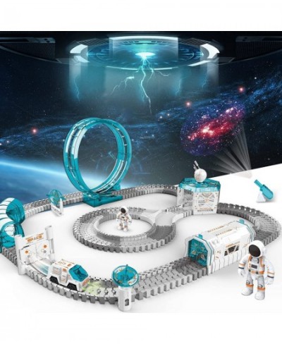 Space Toys 204 pcs Train Sets with Mini Star Projector for Kids Toy Car and 2 Astronaut Minifigures Christmas Birthday Gifts ...