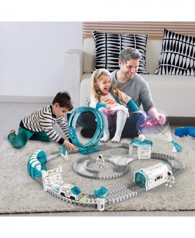 Space Toys 204 pcs Train Sets with Mini Star Projector for Kids Toy Car and 2 Astronaut Minifigures Christmas Birthday Gifts ...