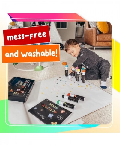 Washable Dot Markers for Kids with Free Activity Book | 10 Colors Set | Water-Based Non Toxic Paint Daubers | Dab Marker Kit ...