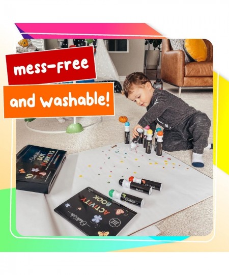 Washable Dot Markers for Kids with Free Activity Book | 10 Colors Set | Water-Based Non Toxic Paint Daubers | Dab Marker Kit ...