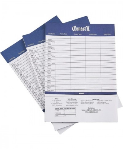 Canasta Scorecards 75-pack - 7.5" x 5.25" Large Tally Pads for Scorekeeping in Classic Canasta Family Playing Card Game - Sco...