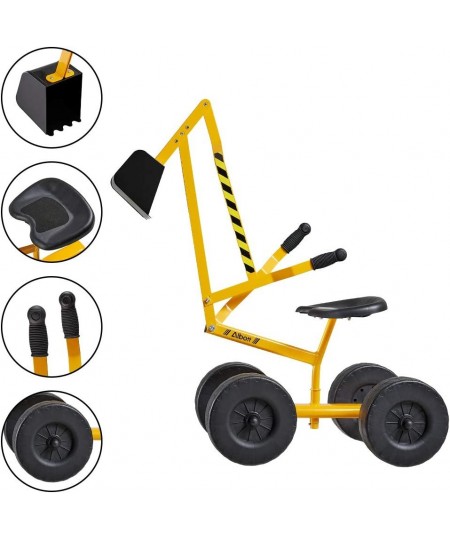 Ride On Excavator Crane with Wheels & 360° Rotation Seat Outdoor Metal Digger Toy Great for Playing Sand Dirt and Snow $93.79...