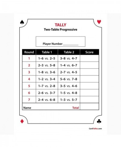 Progressive Score Pads 2-Table (5 Pads 50 Sheets Each) Enjoy The Original. Made in The USA. $32.38 - Game Accessories