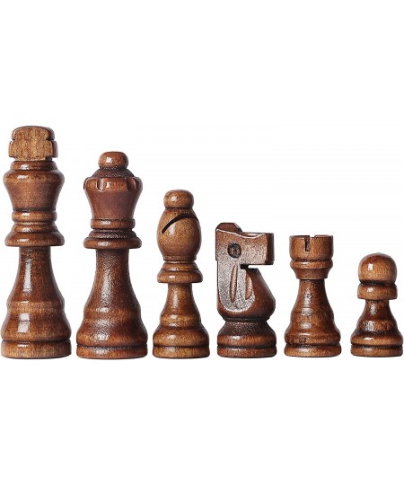 Wooden Chess Pieces Only with Storage Bags - Staunton Style Wood Chess Pieces for Indoor/Outdoor Chess Tournament. Compatible...