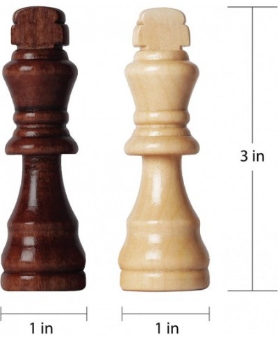 Wooden Chess Pieces Only with Storage Bags - Staunton Style Wood Chess Pieces for Indoor/Outdoor Chess Tournament. Compatible...