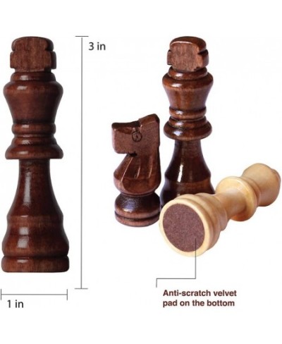 Wooden Chess Pieces Only with Storage Bags - Staunton Style Wood Chess Pieces for Indoor/Outdoor Chess Tournament. Compatible...