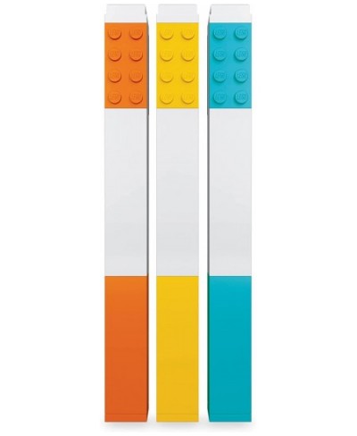 LEGO Stationery 3 Pack Highlighter Markers with 4x2 Building Bricks - Yellow Orange Blue $25.27 - Toy Building Sets