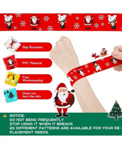 20 PCS Christmas Slap Bracelets for Kids Snap Bracelets Christmas Party Favors Gifts for Kids Treasure Box Toys for Kids Clas...