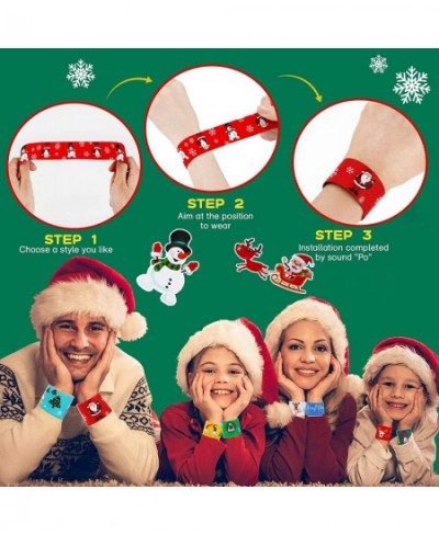 20 PCS Christmas Slap Bracelets for Kids Snap Bracelets Christmas Party Favors Gifts for Kids Treasure Box Toys for Kids Clas...