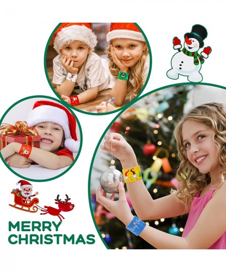 20 PCS Christmas Slap Bracelets for Kids Snap Bracelets Christmas Party Favors Gifts for Kids Treasure Box Toys for Kids Clas...