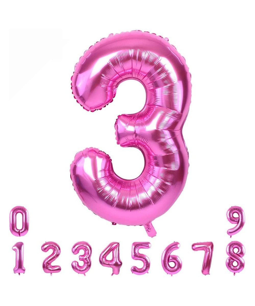 40 Inch Pink Large Numbers Balloons 0-9 Number 3 Digit Helium Balloons Foil Mylar Big Number Balloons for Birthday Party Supp...