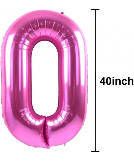 40 Inch Pink Large Numbers Balloons 0-9 Number 3 Digit Helium Balloons Foil Mylar Big Number Balloons for Birthday Party Supp...