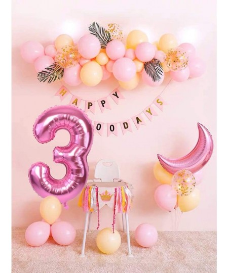 40 Inch Pink Large Numbers Balloons 0-9 Number 3 Digit Helium Balloons Foil Mylar Big Number Balloons for Birthday Party Supp...