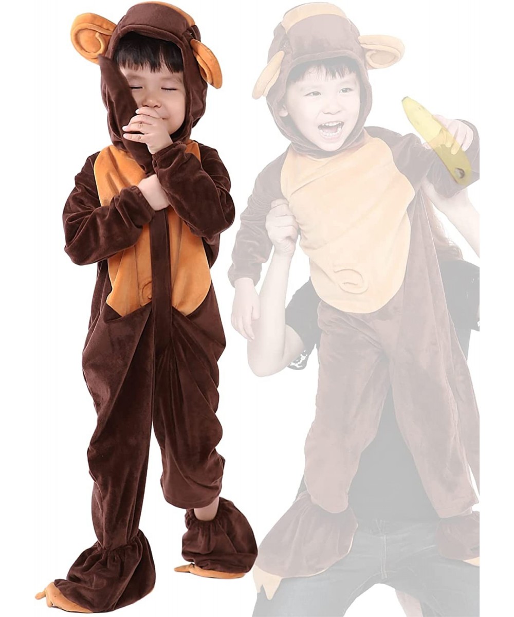 Monkey Costume for Kids Jumpsuits Deluxe Set Monkey Pajamas with Bendable Tail Cute Toddler Monkey Costume Halloween Cosplay ...