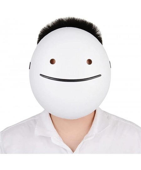 Unisex Halloween Dream Mask Anime White Smile Dream Masks Full Face Mask Helmet Cosplay Props Party Accessories 9 inch $22.22...