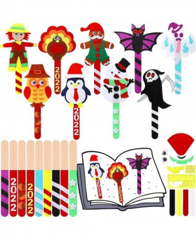 18 Pcs Bookmark Crafts Classroom Halloween Thanksgiving Christmas Theme Markers Supplies Turkey Ghost Owl Bat Snowman Bookmar...