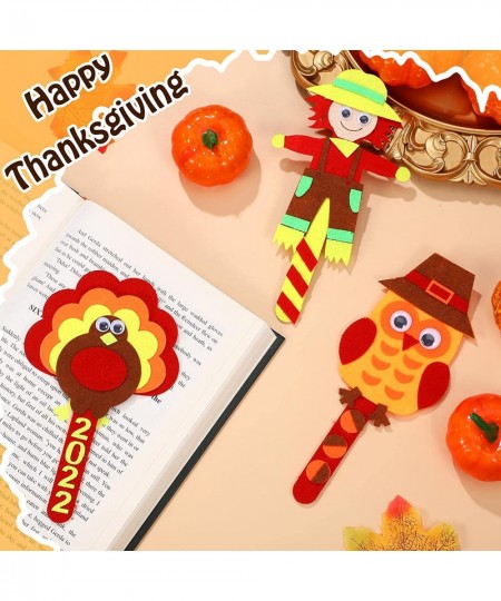 18 Pcs Bookmark Crafts Classroom Halloween Thanksgiving Christmas Theme Markers Supplies Turkey Ghost Owl Bat Snowman Bookmar...