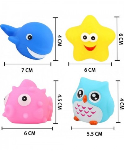 Bath Toys 8 Pcs Light Up Floating Rubber Animal Toys Set Flashing Color Changing Light in Water Baby Infants Kids Toddler Chi...