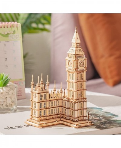 3D Puzzles for Adults Wooden Big Ben Model Kit Toy with LED Birthday for Teens $28.34 - 3-D Puzzles