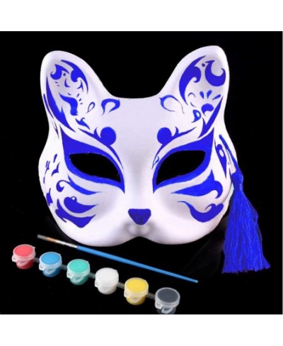 5pcs White Masks DIY Unpainted Cat Half Face Masks Animal Plain Masquerade Masks for Kids Decorating Craft Party Favors $22.5...