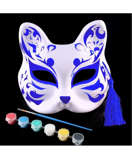 5pcs White Masks DIY Unpainted Cat Half Face Masks Animal Plain Masquerade Masks for Kids Decorating Craft Party Favors $22.5...