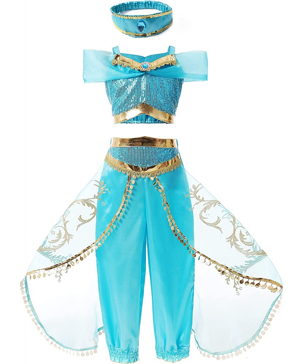 Jasmine Costume for Girls Blue Princess Costume for Kids Dress Up Outfit Birthday Cosplay Party Supplies $38.70 - Kids' Costumes