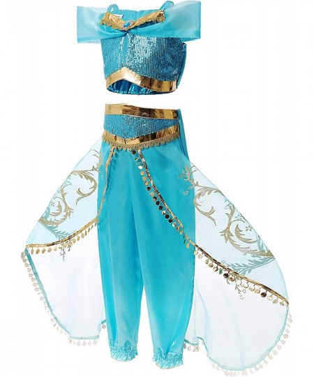 Jasmine Costume for Girls Blue Princess Costume for Kids Dress Up Outfit Birthday Cosplay Party Supplies $38.70 - Kids' Costumes