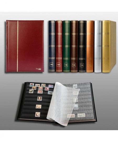 Prophila Stamp Album Stockbook 60 Black Sides Leatherette Padded Red Cover $65.05 - Collectibles Display & Storage