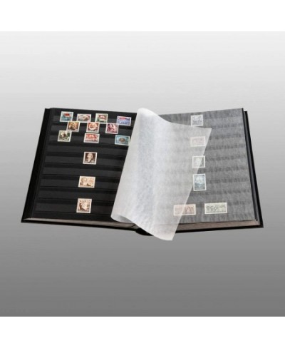 Prophila Stamp Album Stockbook 60 Black Sides Leatherette Padded Red Cover $65.05 - Collectibles Display & Storage