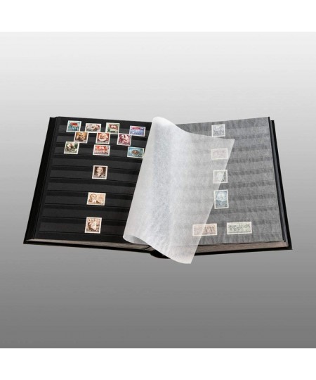 Prophila Stamp Album Stockbook 60 Black Sides Leatherette Padded Red Cover $65.05 - Collectibles Display & Storage