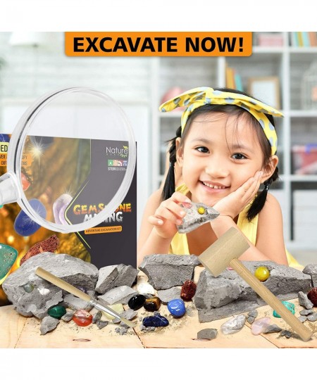 Gemstone Mining Gem Digging Kit for Kids - Gemstone Dig Kit - Discover 15 Precious Gemstones. Gem Mining Kit Adventure. Scien...