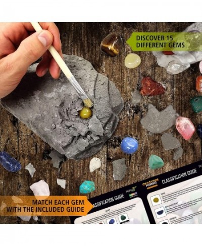 Gemstone Mining Gem Digging Kit for Kids - Gemstone Dig Kit - Discover 15 Precious Gemstones. Gem Mining Kit Adventure. Scien...