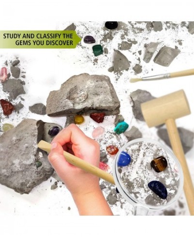 Gemstone Mining Gem Digging Kit for Kids - Gemstone Dig Kit - Discover 15 Precious Gemstones. Gem Mining Kit Adventure. Scien...